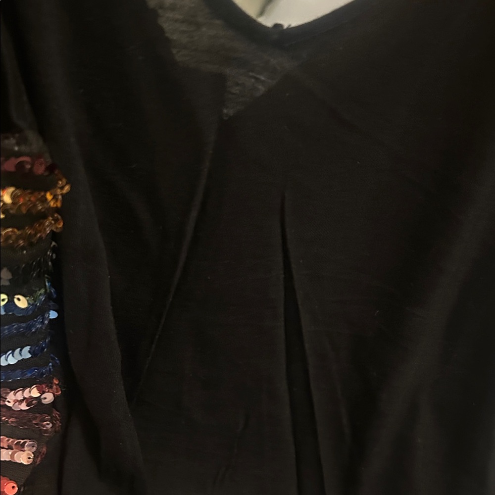 Express Black Multi-Color Sequin Stripe Tank Top - Picture 6 of 6